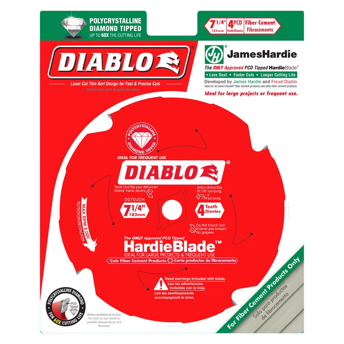 Diablo Tools D0704DH 7-1/4 in. x 4 Tooth Fiber Cement