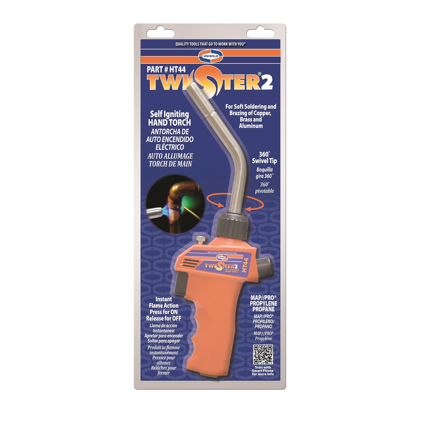 Uniweld HT44 Twister®2 Self-Igniting Hand Torch - Propane or MAP//PRO - Edmondson Supply