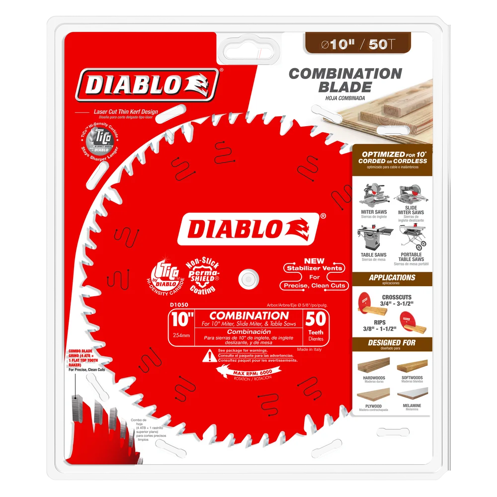 Diablo Tools D1050X 10 in. x 50 Tooth Combination Saw Blade - Edmondson Supply