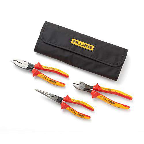 Fluke IKPL3 3 Piece Insulated Pliers Kit with Roll-up Pouch