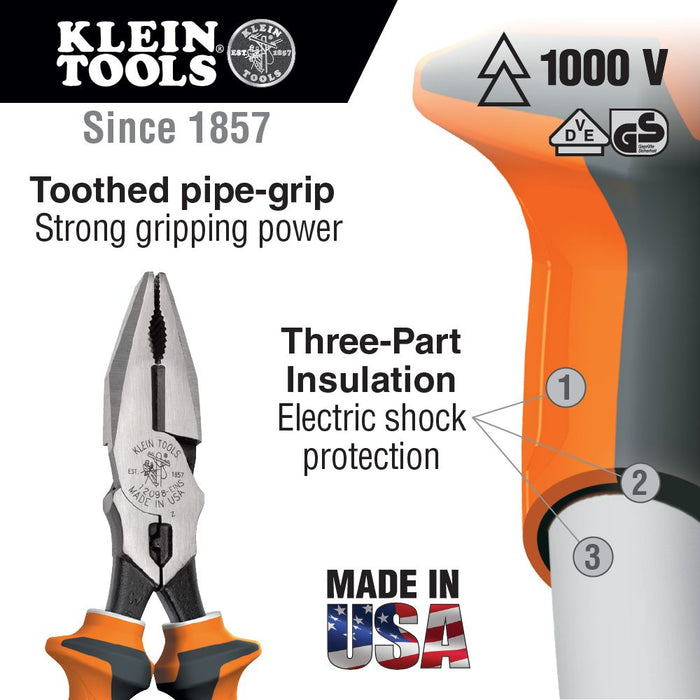 Klein Tools 12098-EINS Combination Pliers, Insulated - Edmondson Supply