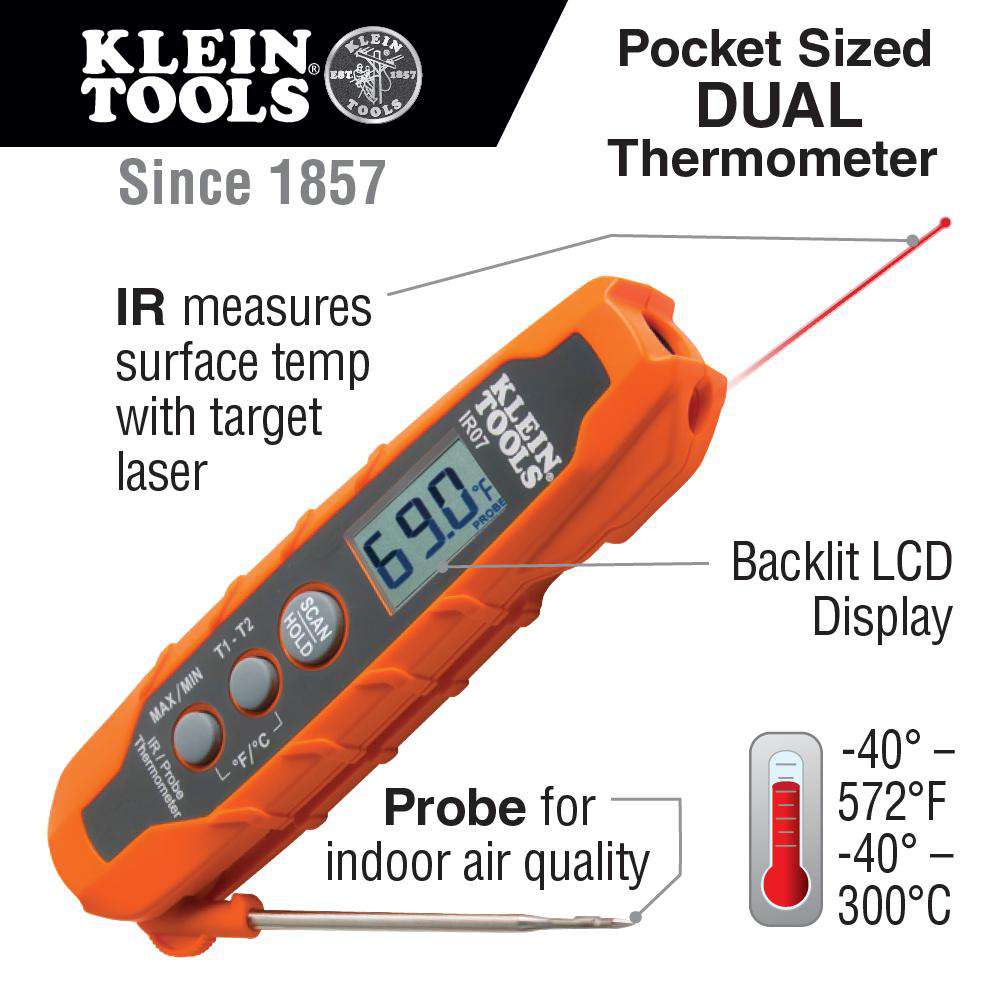 Klein Tools IR07 Dual IR/Probe Thermometer - Edmondson Supply