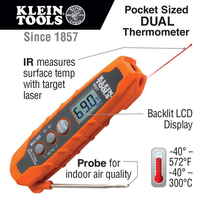 Klein Tools Digital Infrared Thermometer, Dual Laser IR5 - The