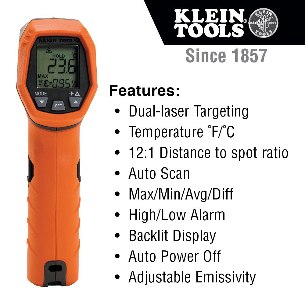 Klein Tools IR5 Dual Laser Infrared Thermometer - Edmondson Supply