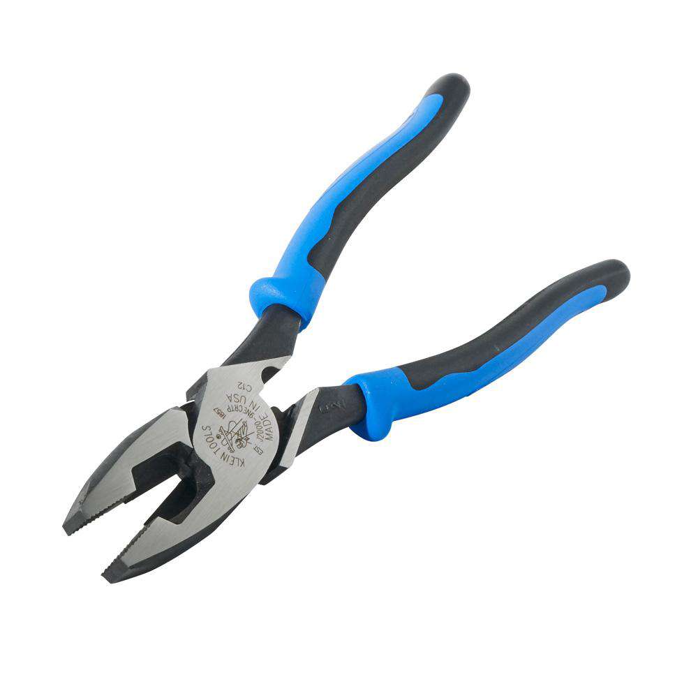 Klein Tools J2000-9NECRTP Lineman's Pliers, Fish Tape Pull/Crimping, 9-Inch - Edmondson Supply