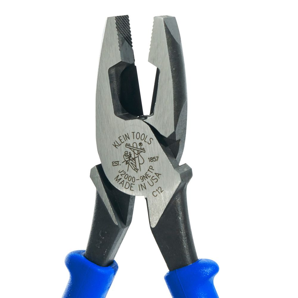 Klein Tools J2000-9NETP Lineman's Pliers, Fish Tape Pulling, 9-Inch - Edmondson Supply
