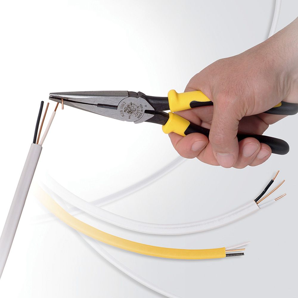 Klein Tools J203-8 Pliers, Needle Nose Side-Cutters, 8-Inch - Edmondson Supply
