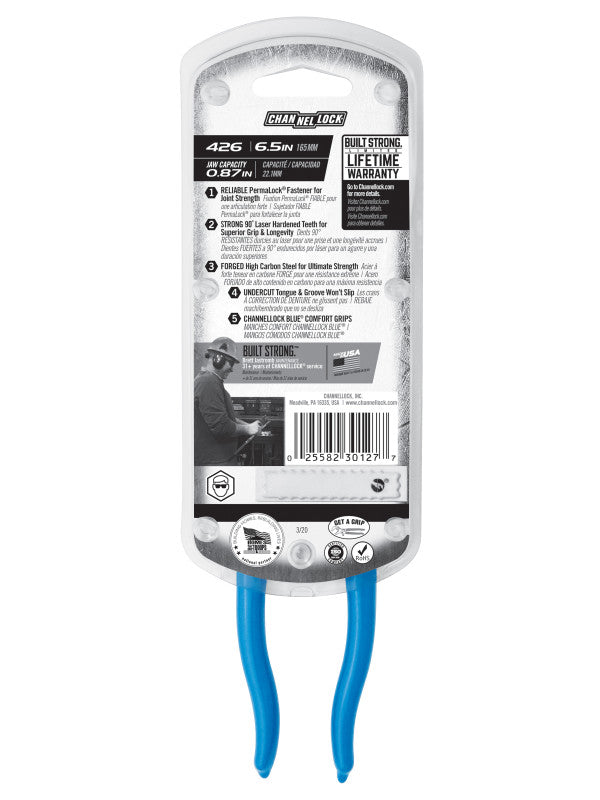 Channellock 426 6.5-Inch Straight Jaw Tongue & Groove Pliers - Edmondson Supply