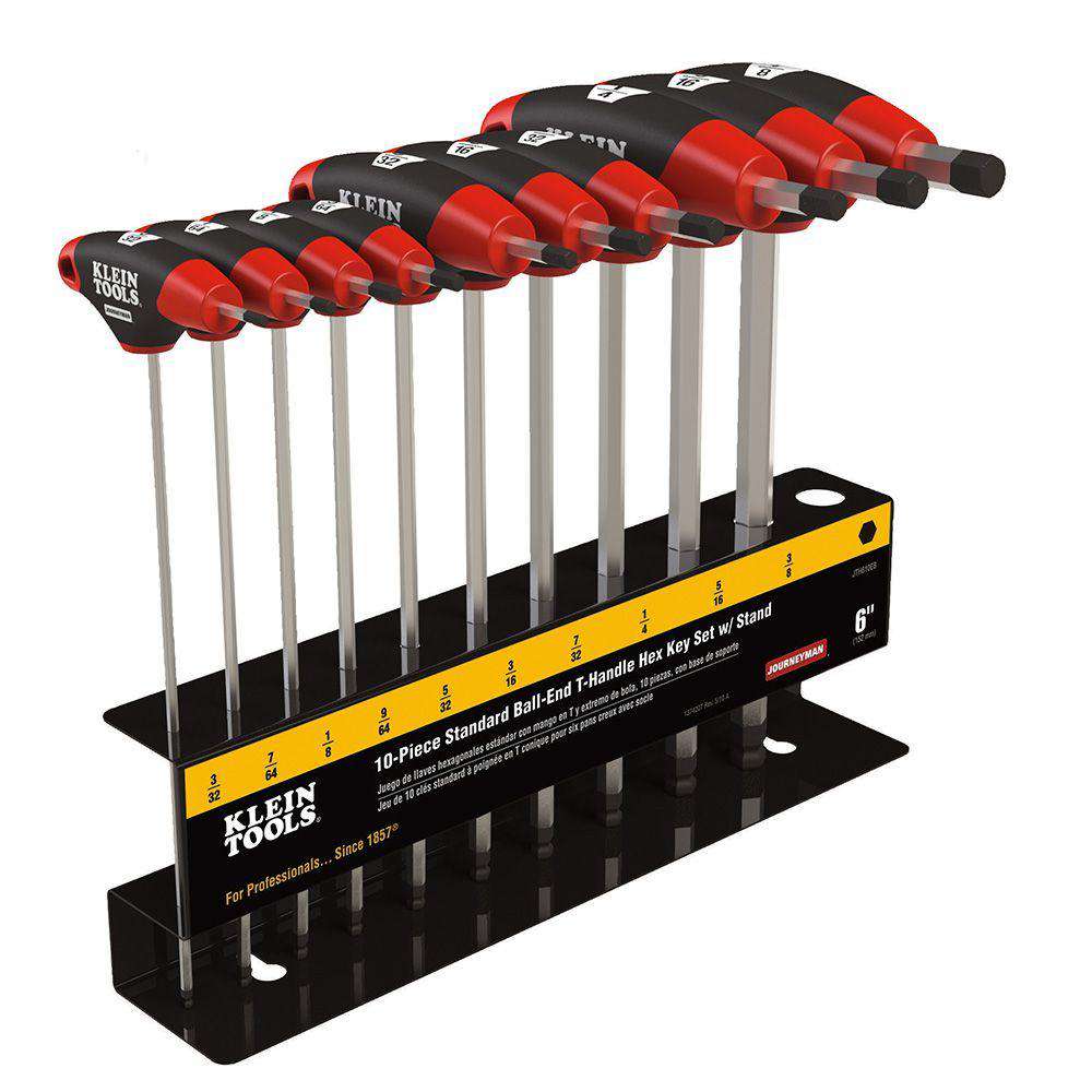 Klein Tools JTH610EB 6-Inch SAE Ball End T-Handle Set with Stand - Edmondson Supply