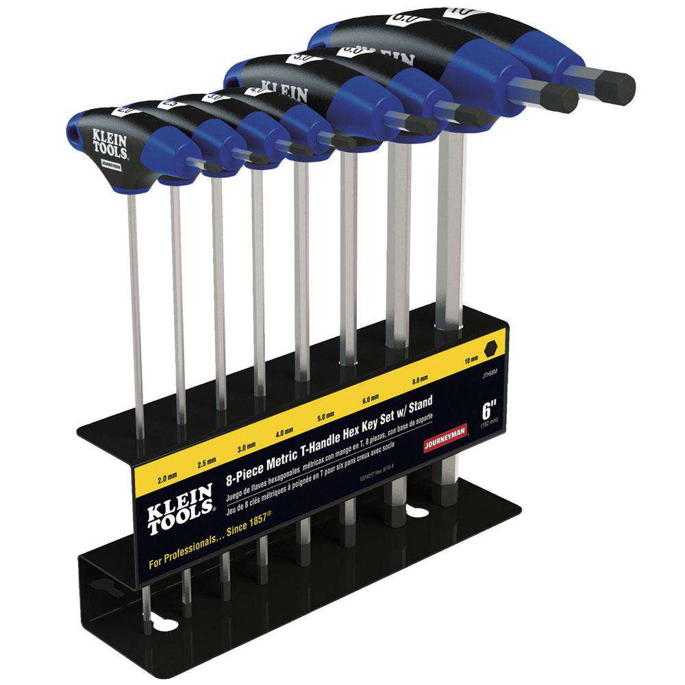 Klein Tools JTH68M Journeyman™ T-Handle Set, Metric, 6-Inch, 8-Piece - Edmondson Supply