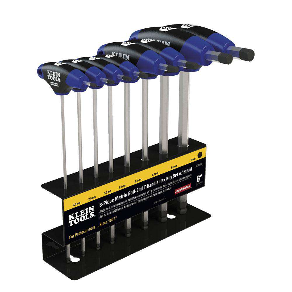 Klein Tools JTH68MB 6-Inch Metric Ball End T-Handle Set 8-Piece - Edmondson Supply