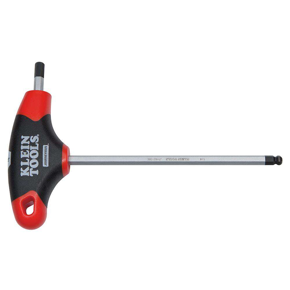 Klein Tools JTH6E08BE 1/8-Inch Ball Hex Key, Journeyman T-Handle, 6-Inch - Edmondson Supply