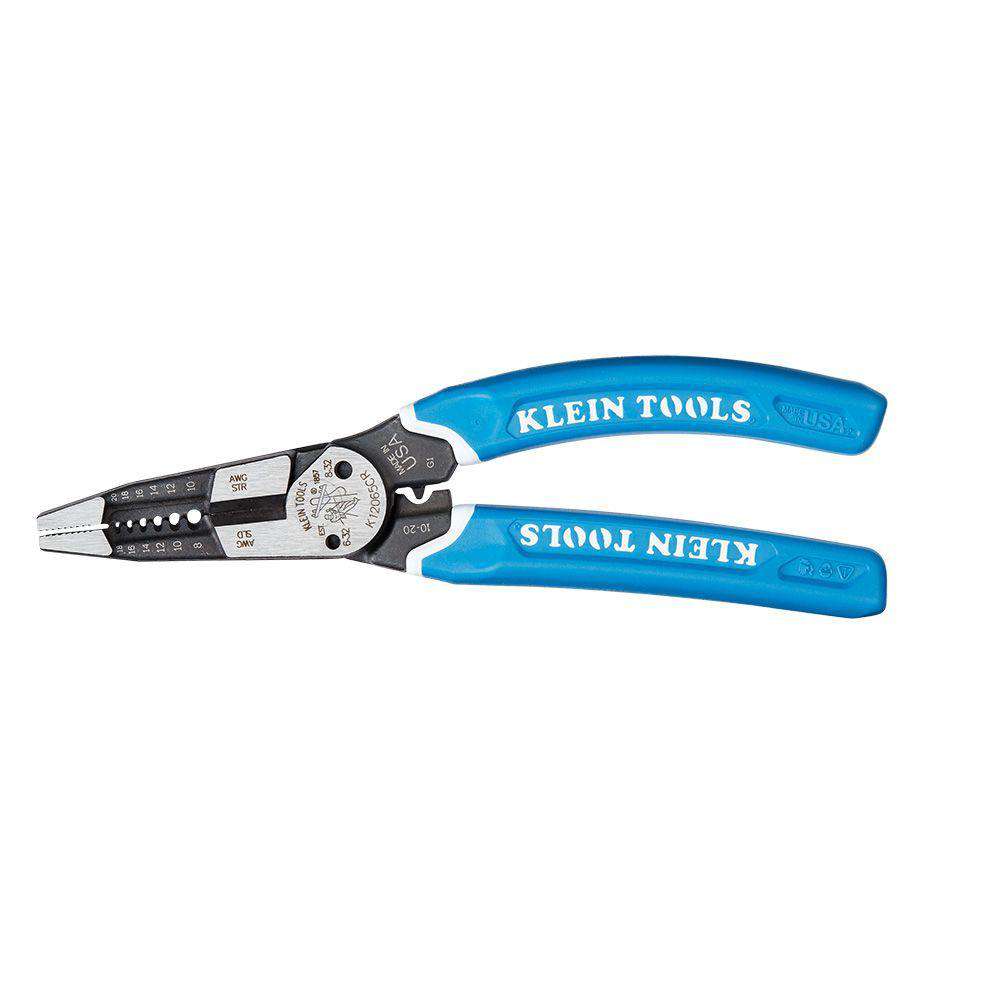 Klein Tools K12065CR Klein-Kurve® Heavy-Duty Wire Stripper Crimper 8-20 AWG - Edmondson Supply