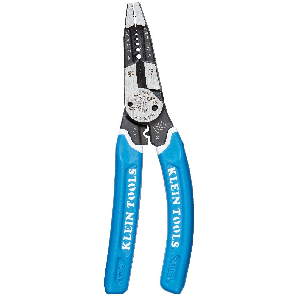 Klein Tools K12065CR Klein-Kurve® Heavy-Duty Wire Stripper / Cutter / Crimper Multi Tool, 8-20 AWG - Edmondson Supply