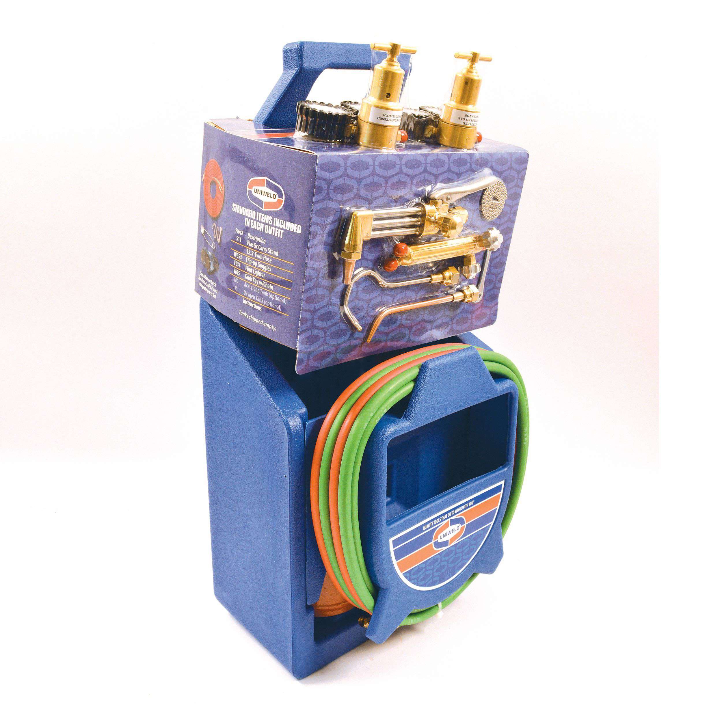 Uniweld KLCHP Cap’n Hook® Oxyacetylene Premium Cutting, Welding & Brazing Outfit w/ 511 Plastic Carrying Stand - Edmondson Supply
