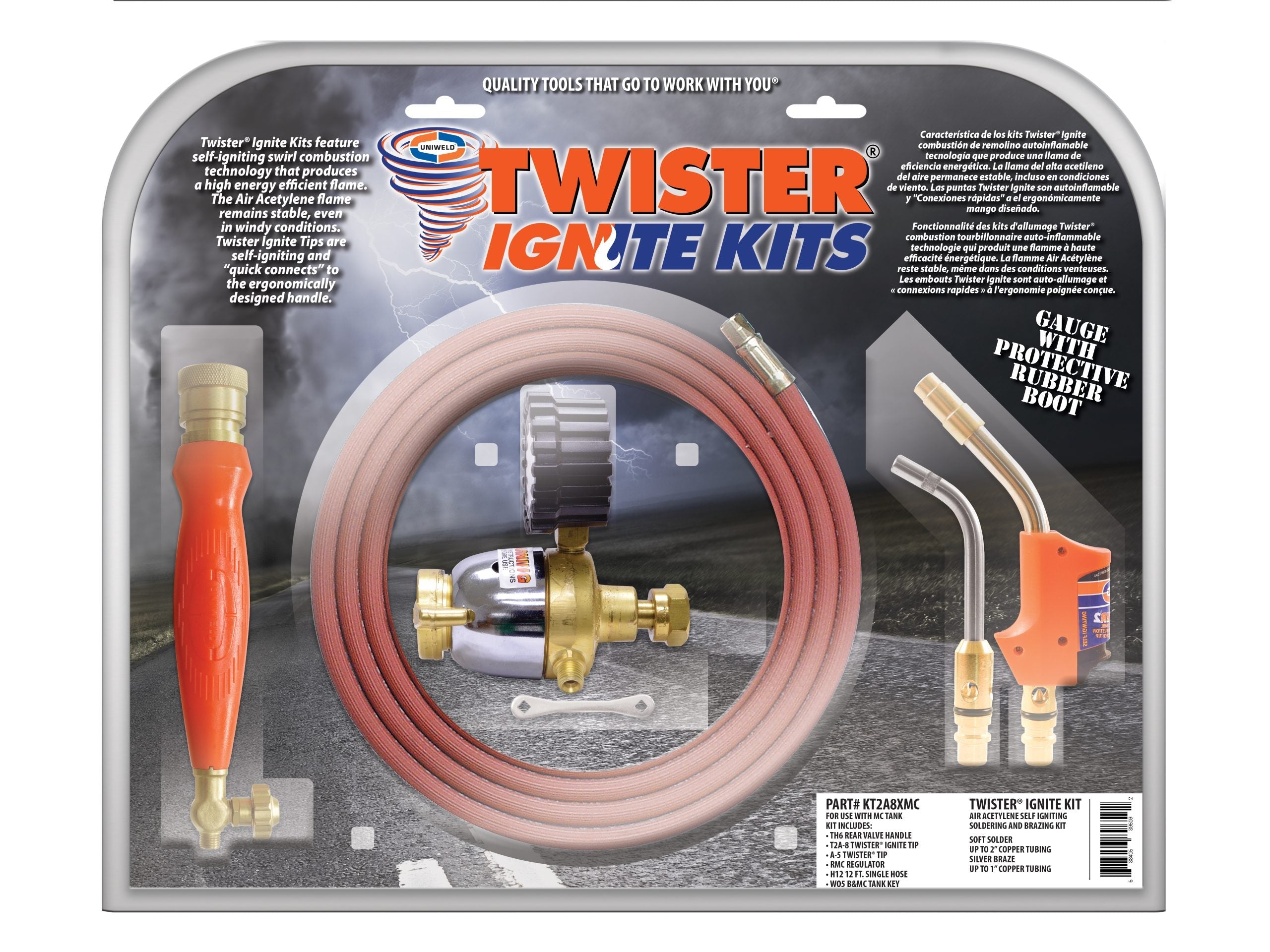 Uniweld KT2A8XMC Twister® 2 Self-Igniting Air/Acetylene Torch Kit - Edmondson Supply