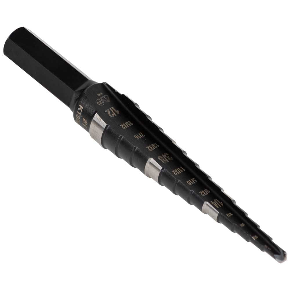Klein Tools KTSB01 Step Drill Bit Double-Fluted #1, 1/8 to 1/2-Inch - Edmondson Supply