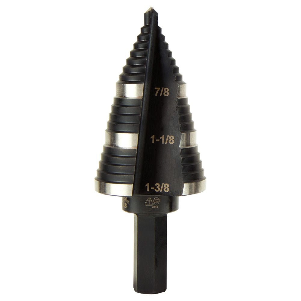 Klein Tools KTSB15 Step Drill Bit #15 Double Fluted 7/8 to 1-3/8-Inch - Edmondson Supply