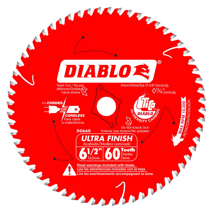 Diablo Tools D0660X 6-1/2 in. x 60 Tooth Ultra Finish Saw Blade