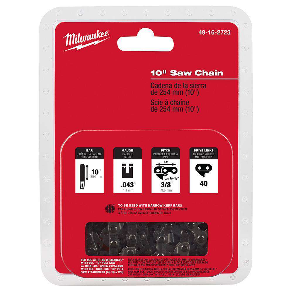 Milwaukee 49-16-2723 10" 3/8" LOW PROFILE™ Pitch, .043" Gauge Saw Chain - Edmondson Supply