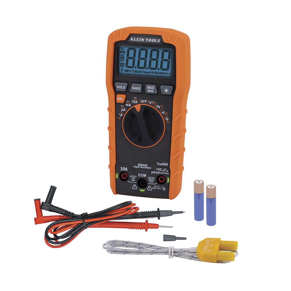 Klein Tools MM420 Digital Multimeter, TRMS Auto-Ranging, 600V