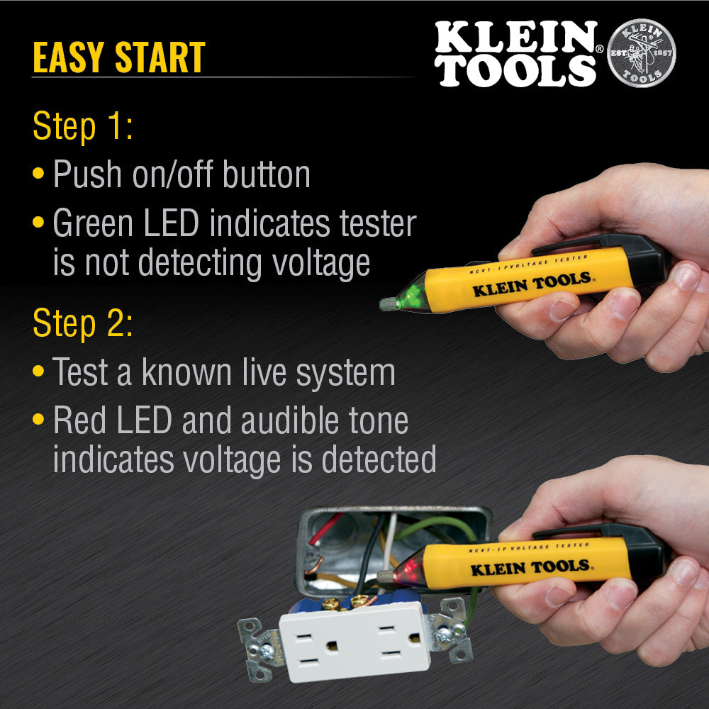 Klein Tools NCVT1PKIT Non-Contact Voltage and GFCI Receptacle Test Kit - Edmondson Supply