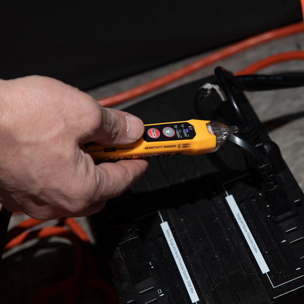 Klein Tools NCVT-3P Dual Range Non-Contact Voltage Tester with Flashlight, 12 - 1000V AC - Edmondson Supply