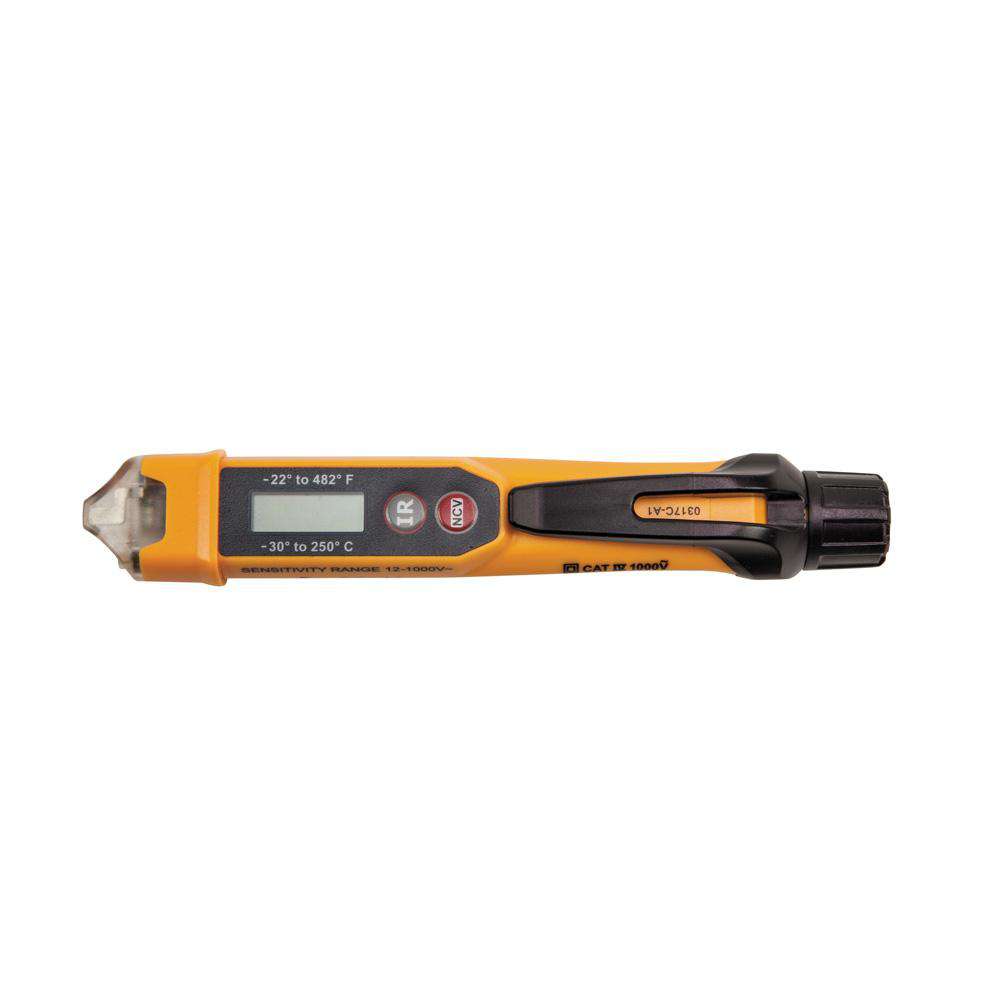 Klein Tools NCVT-4IR Non-Contact Voltage Tester Pen, 12-1000V, with Infrared Thermometer - Edmondson Supply