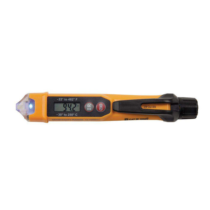 Klein Tools NCVT-4IR Non-Contact Voltage Tester Pen, 12-1000V, with Infrared Thermometer - Edmondson Supply