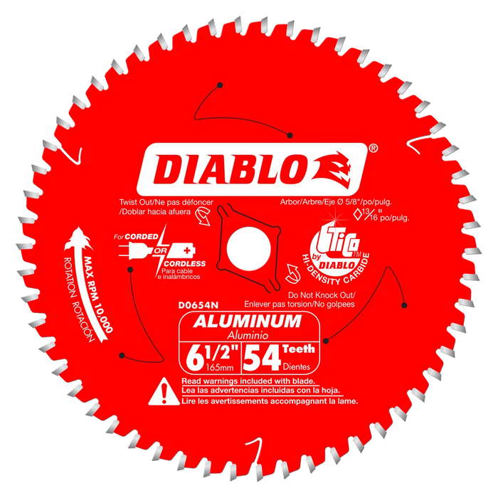 Diablo Tools D0654N 6-1/2 in. x 54 Tooth Medium Aluminum Cutting Saw Blade