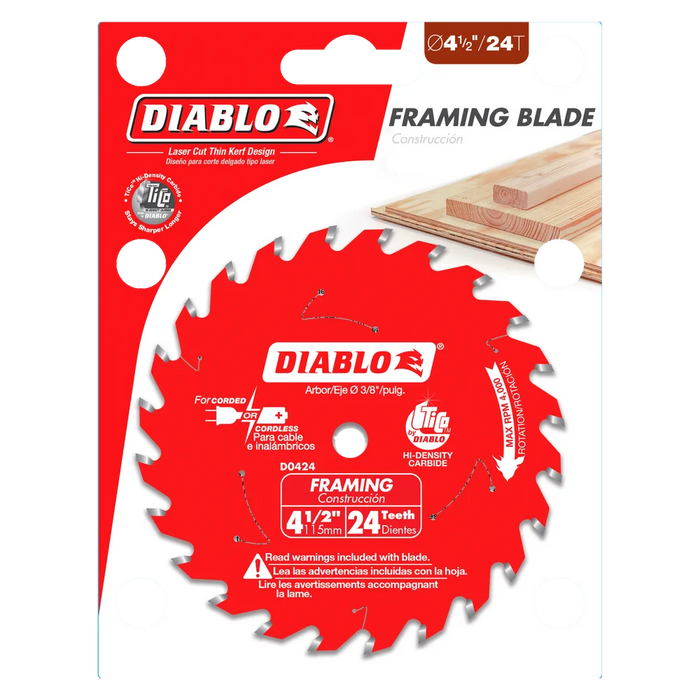 Diablo Tools D0424X 4-1/2 in. x 24 Tooth Framing Trim Saw Blade
