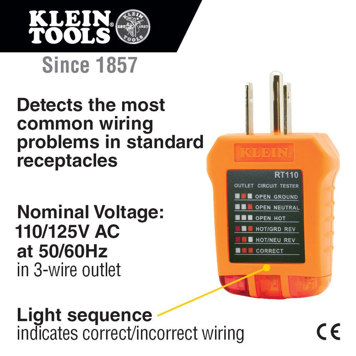 Klein Tools RT110 Receptacle Tester - Edmondson Supply