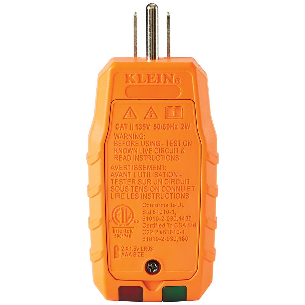 Klein Tools RT250 GFCI Receptacle Tester with LCD - Edmondson Supply