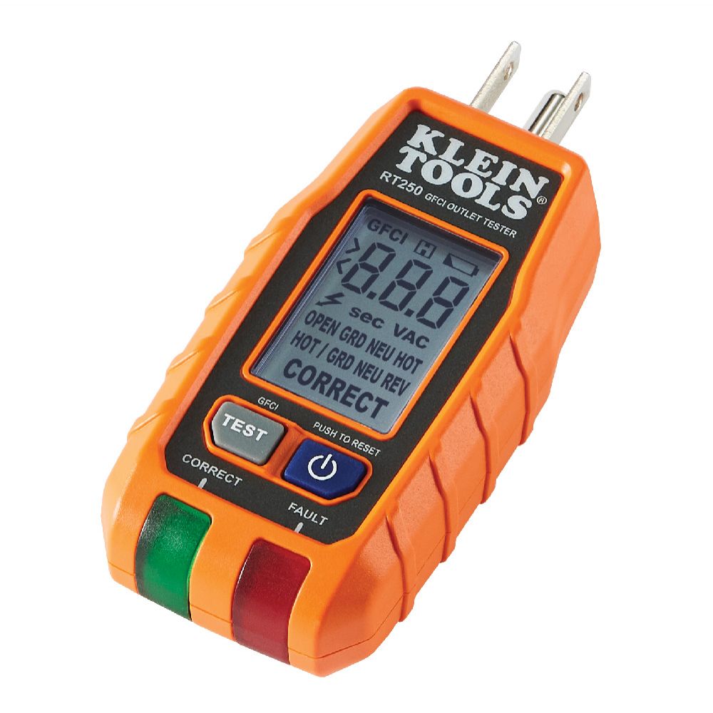 Klein Tools RT250KIT Premium Dual-Range NCVT and GFCI Receptacle Tester Electrical Test Kit - Edmondson Supply