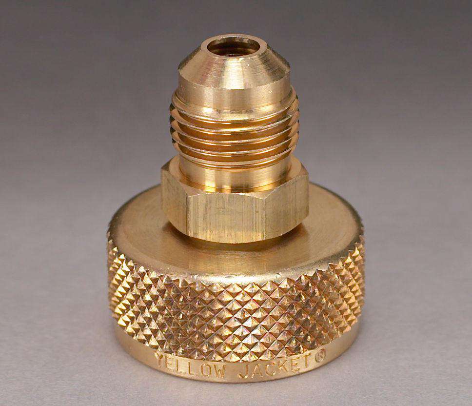 Yellow Jacket 19105 3/4" NPS Cylinder Valve Adapter with 1/4" Male Flare - Edmondson Supply