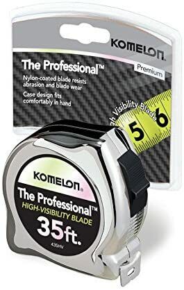 Komelon 435HV 35' x 1" The Professional, Chrome Tape Measure