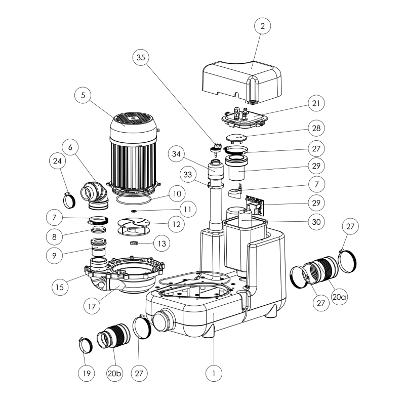 Saniflo 018 Sanicom 1 Heavy Duty Drain Pump - Edmondson Supply