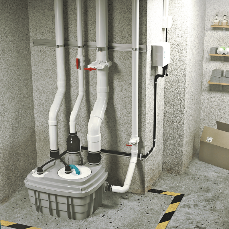 Saniflo 049 Sanicubic 1 VX Simplex Vortex System, 240 V - Edmondson Supply