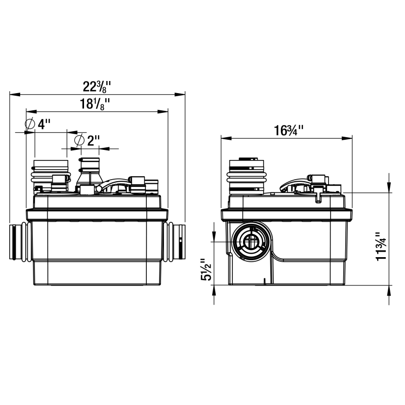 Saniflo 089 Sanicubic 1 Simplex Grinder System, 120 V - Edmondson Supply
