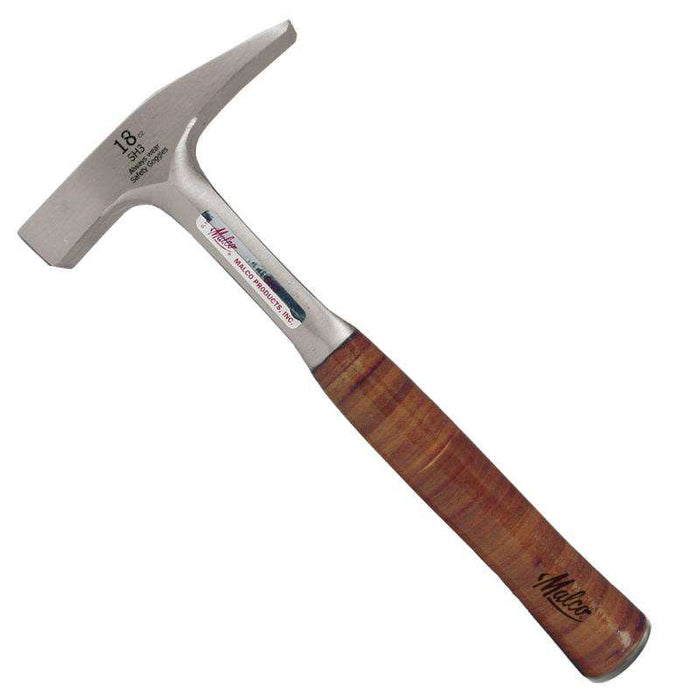 Malco Tools SH3 Leather Gripped Sheet Metal Setting Hammer, 18 oz. - Edmondson Supply