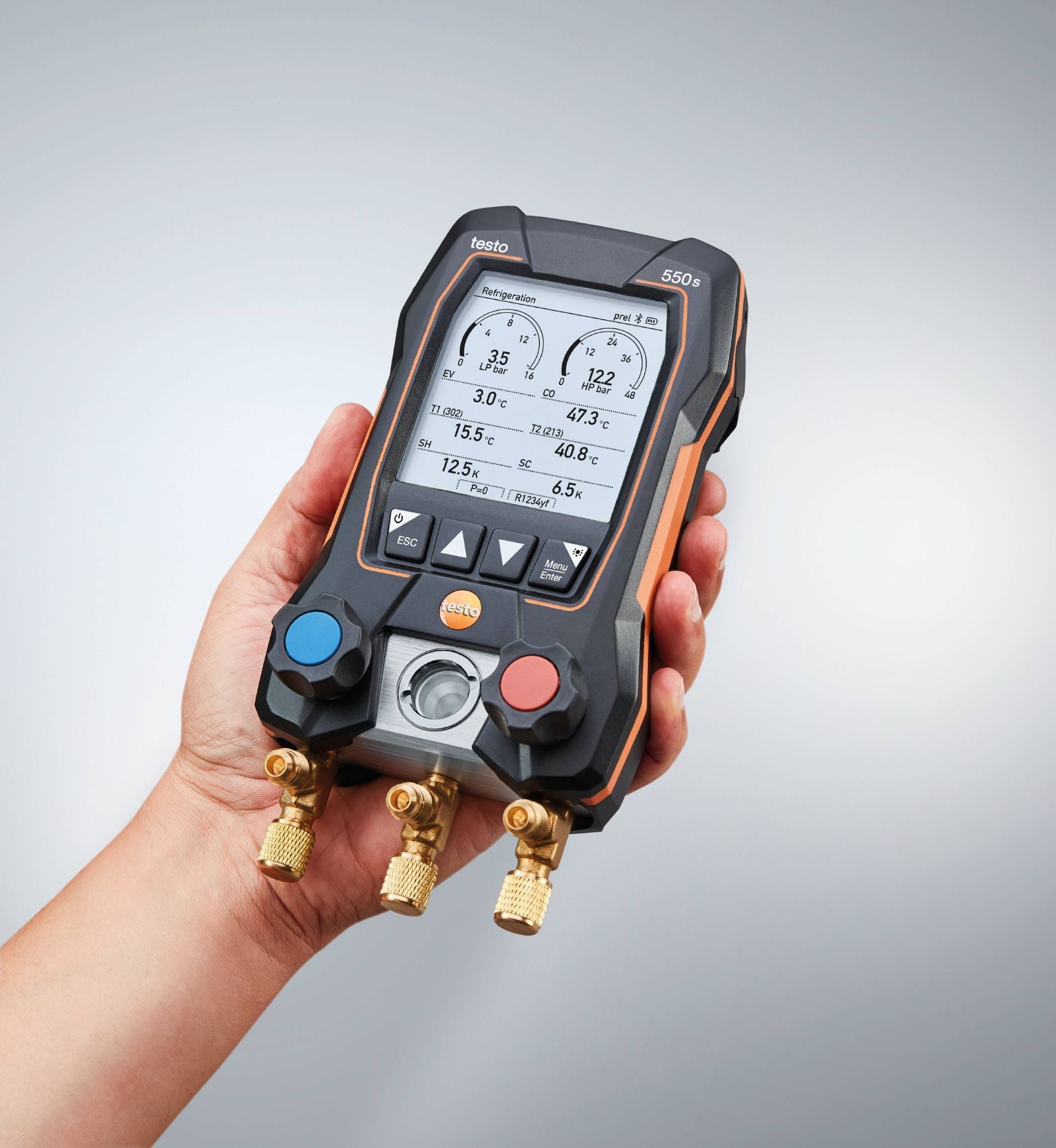 Testo 0564 5504 01 - 550s Smart Digital Manifold w/ Wireless Clamp Temperature & Vacuum Probes - Edmondson Supply