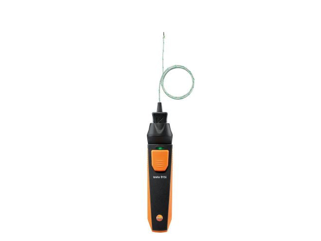 Testo 0563 4915 01 - 915i - Wireless Thermometer w/Flexible Temperature Probe (TC type K) & Smartphone Operation - Edmondson Supply
