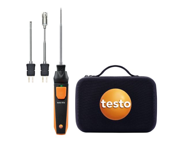 Testo 0563 5915 915i Temperature Kit - Thermometer w/Temperature Probes & Smartphone Operation - Edmondson Supply