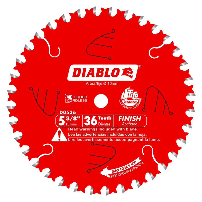 Diablo Tools D0536X 5-3/8 in. x 36 Tooth Finish Trim Saw Blade