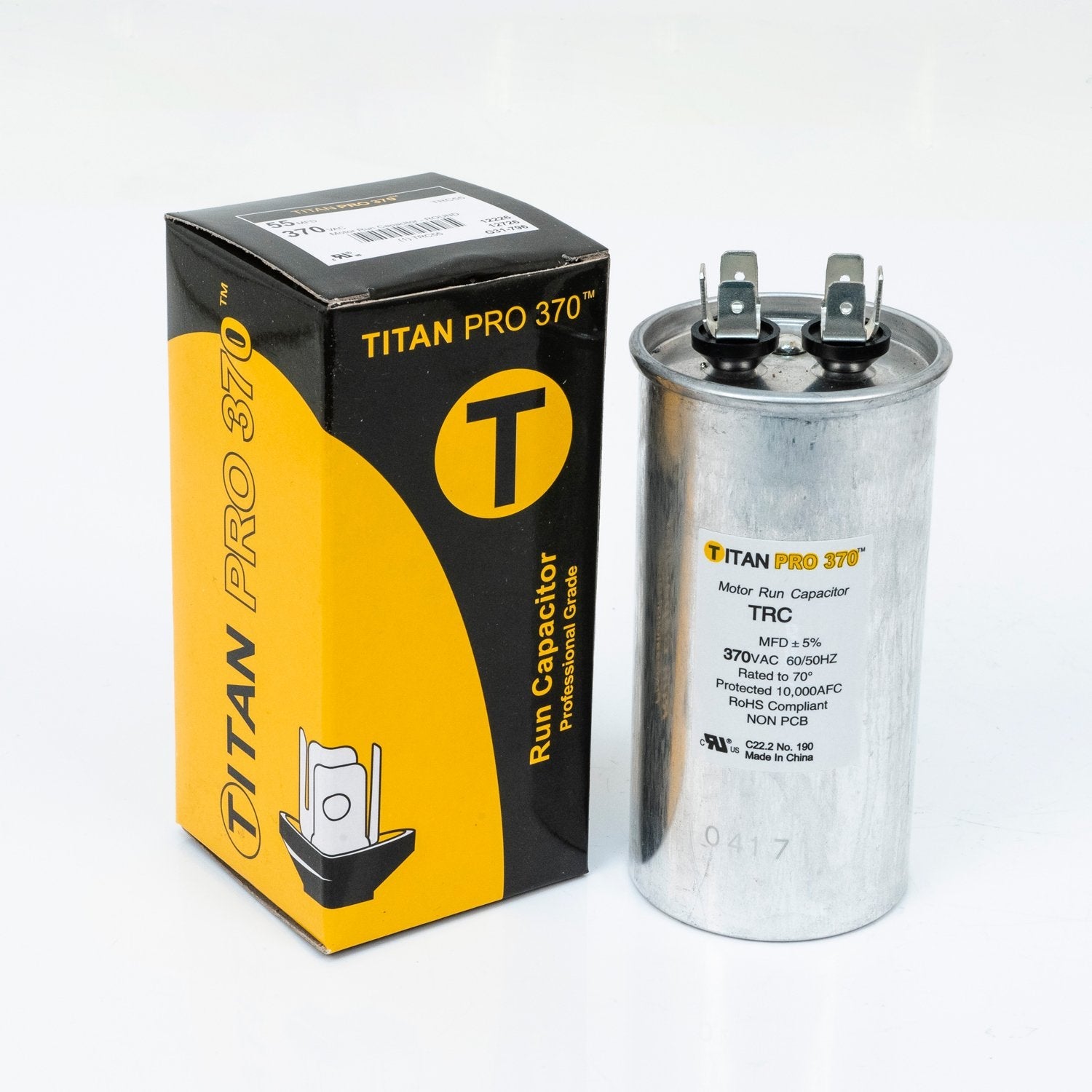 Packard Titan PRO TRC100 Run Capacitor 100 MFD 370 Volt Round - Edmondson Supply