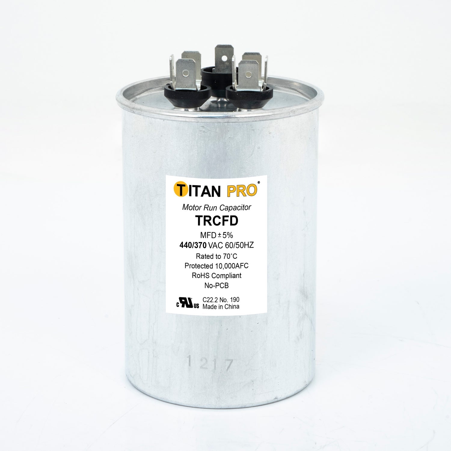 Packard TRCFD403 Titan PRO Run Capacitor 40+3 MFD 440/370 Volt Round - Edmondson Supply