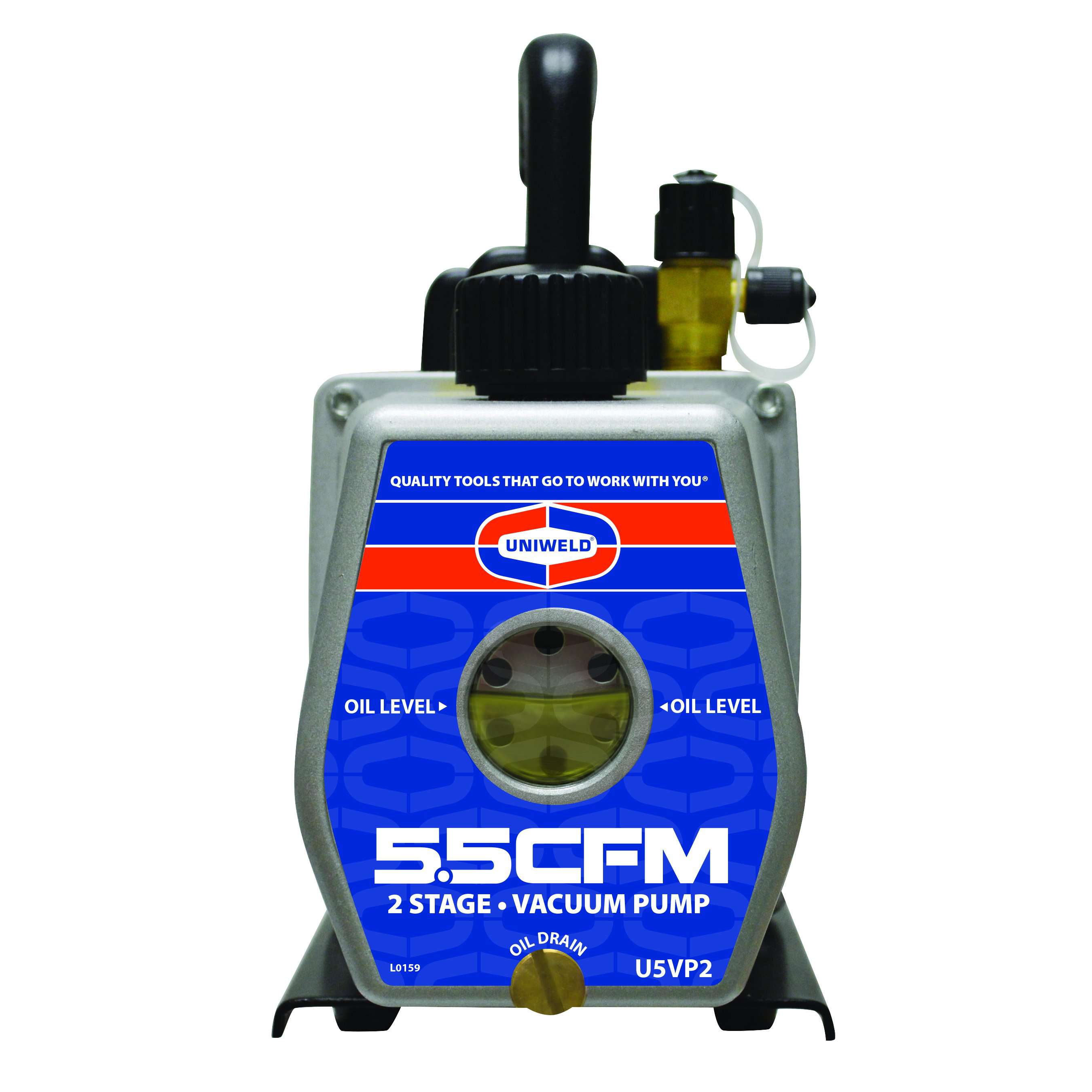 Uniweld U5VP2 Vacuum Pump, 5.5 CFM, 2-Stage, 1/2 HP, 110/220V - Edmondson Supply