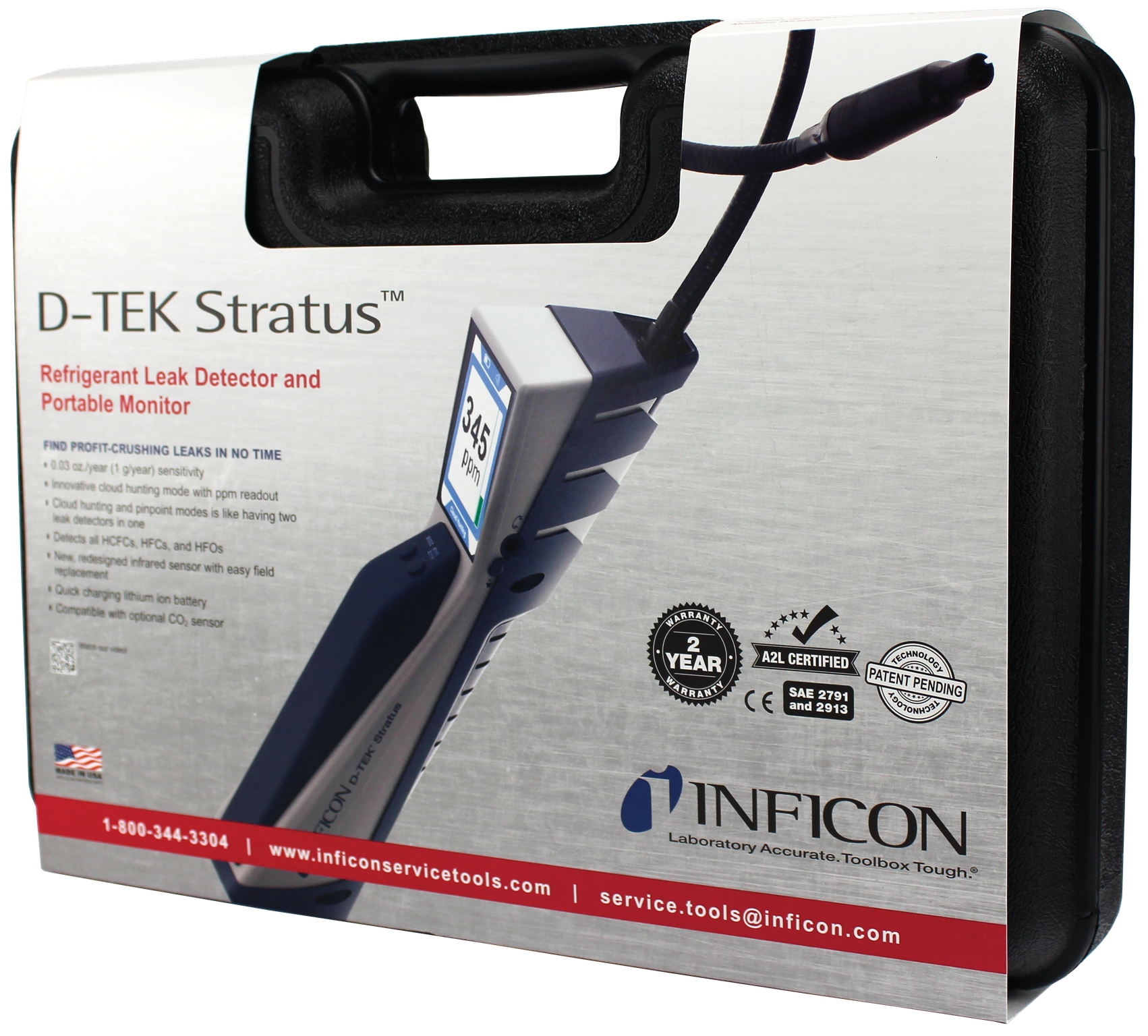 Inficon D-TEK Stratus® Refrigerant Leak Detector and Portable Monitor - Edmondson Supply