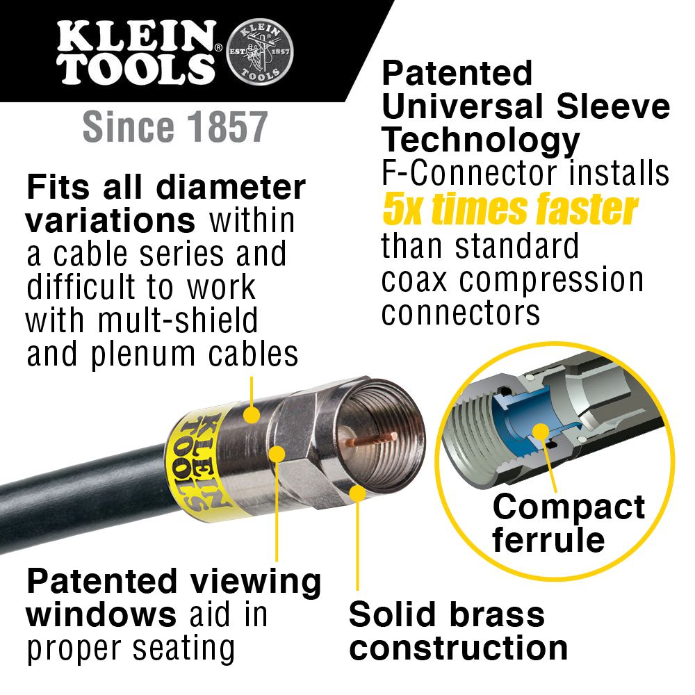 Klein Tools VDV026-211 Coax Cable Installation Kit with Zipper Pouch - Edmondson Supply