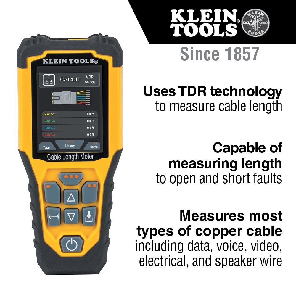 Klein Tools 501-915 TDR Cable Length Meter - Edmondson Supply
